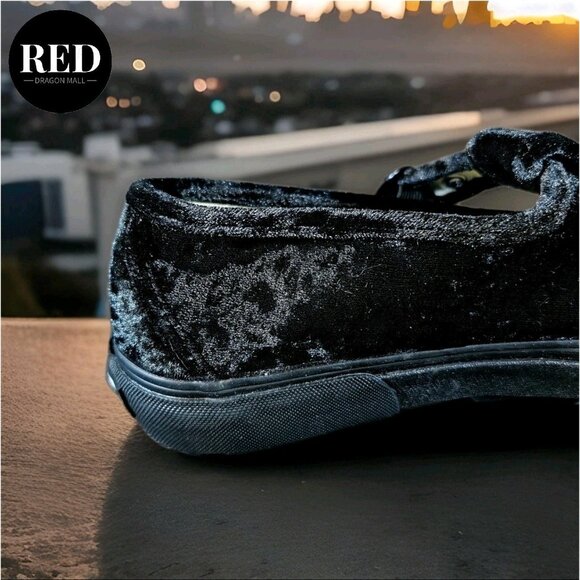 VANS Style 93 Mary Janes Black Crushed Velvet Shoes VN0A3XTJBMA - Women's Sz 9.5 - Picture 13 of 13